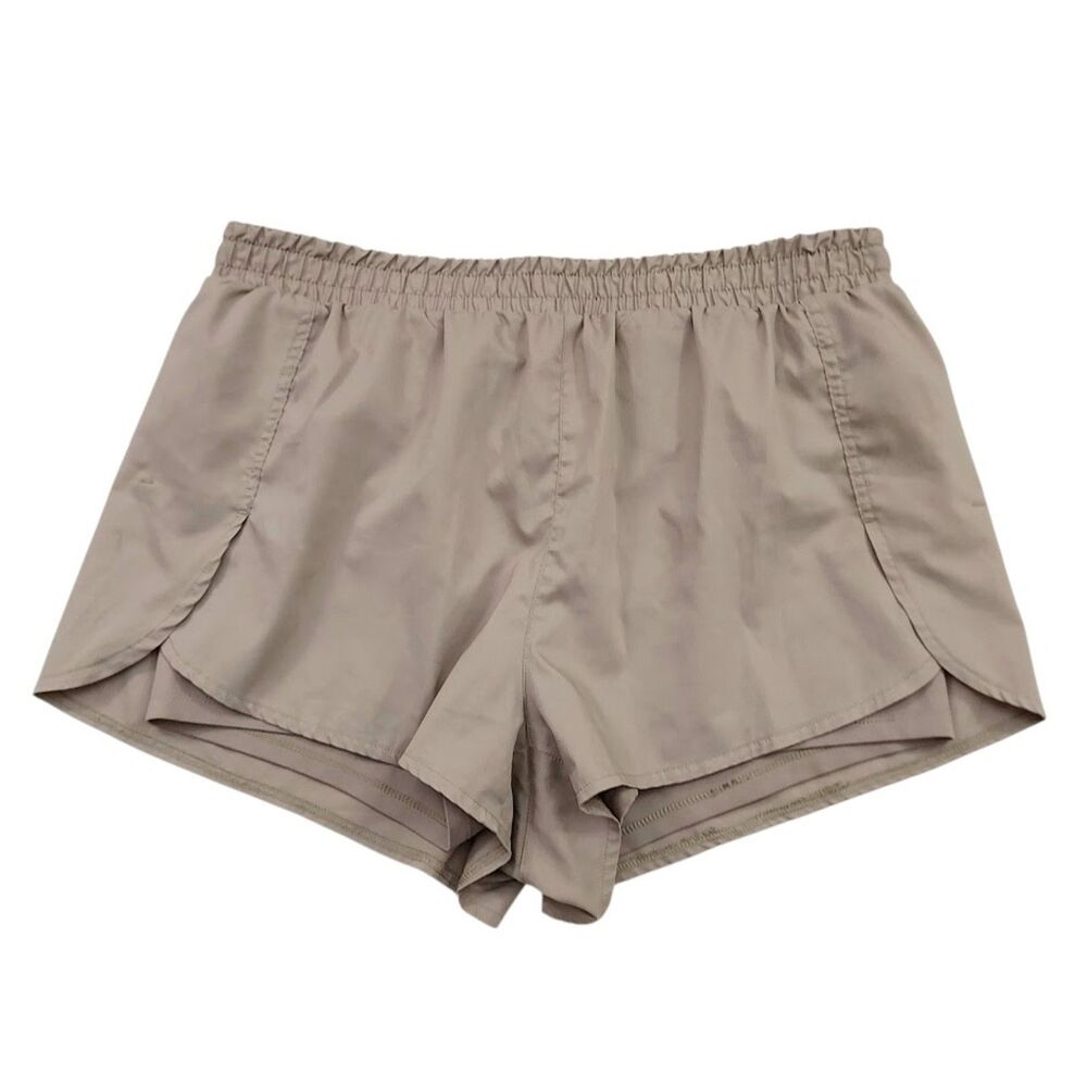 Girlfriend Collective Running Shorts Womens Large Brown Lined Pull On Athletic